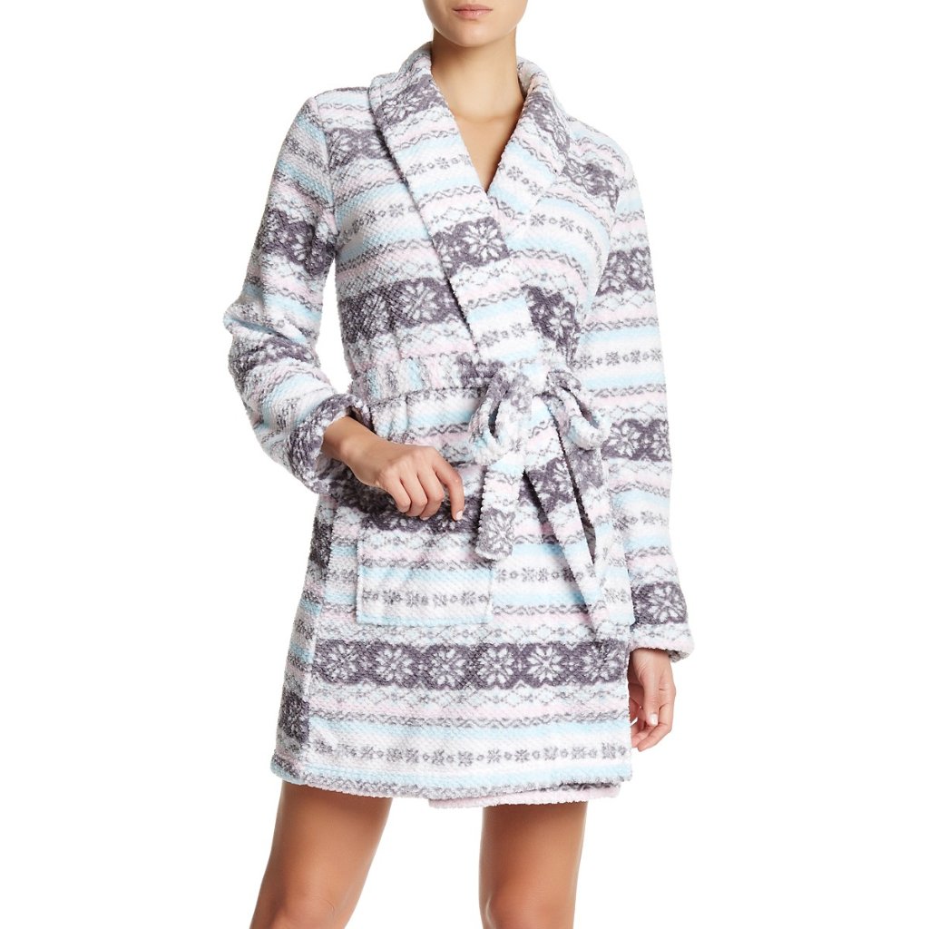 Laura Ashley Printed Fluffy Robe Soft Warm New Nwt
